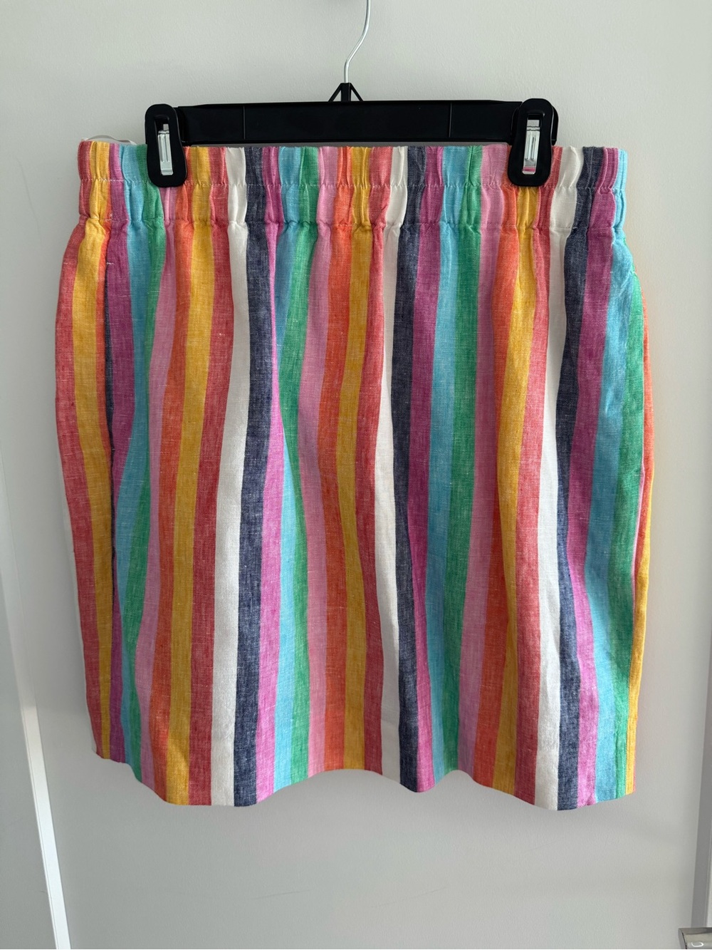 J. Crew Multicolor Striped Mini Skirt in Pink, Yellow, Green & Blue
